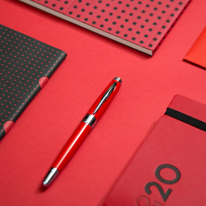 Red Rollerball Pen Set with Schneider Ink Refill - ZenZoi