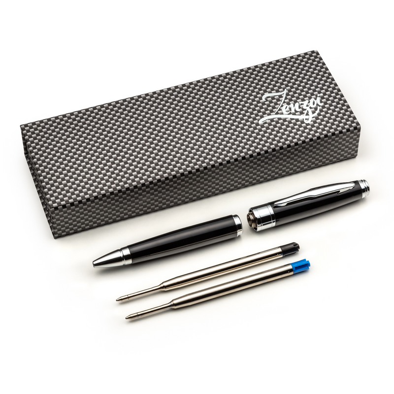 Black Ballpoint Pen Set with Ink Refills - ZenZoi