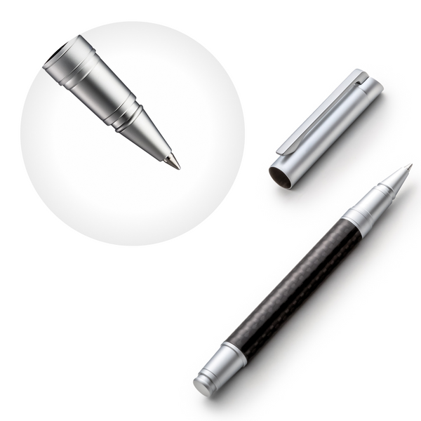 Carbon Fiber Rollerball Pen Set with Schneider Ink Refill - Matte Finish - ZenZoi