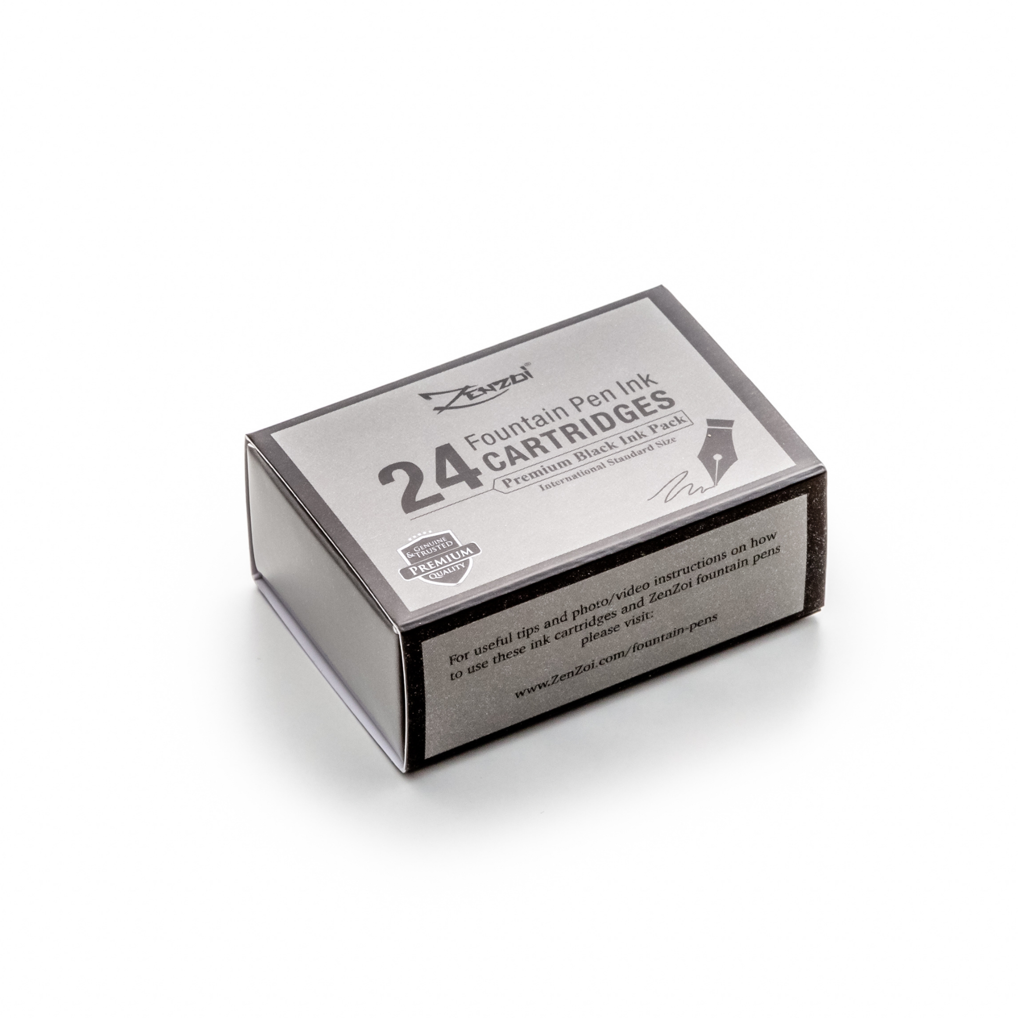 ZenZoi カリグラフィー用万年筆・インクセット　ケース付 Fountain Pen Black Ink Cartridges - 24 Pack | ZenZoi
