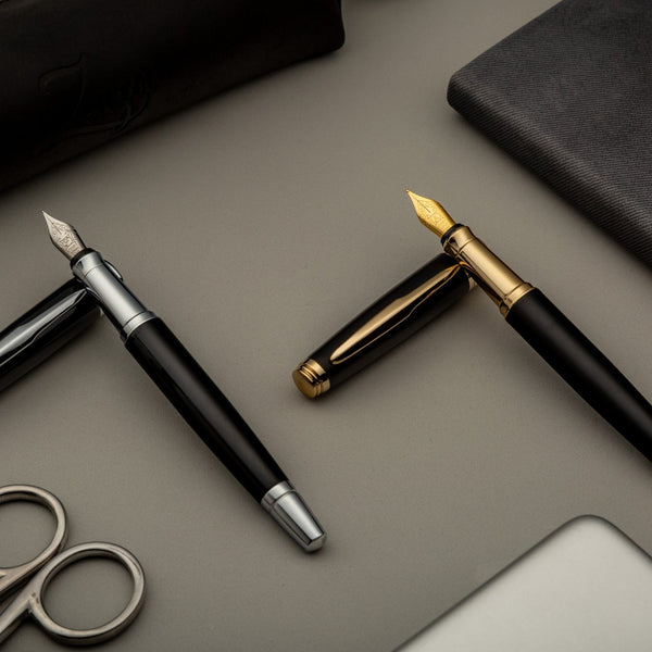 Black & Gold Ballpoint Pen with Schmidt Ink Refills | ZenZoi