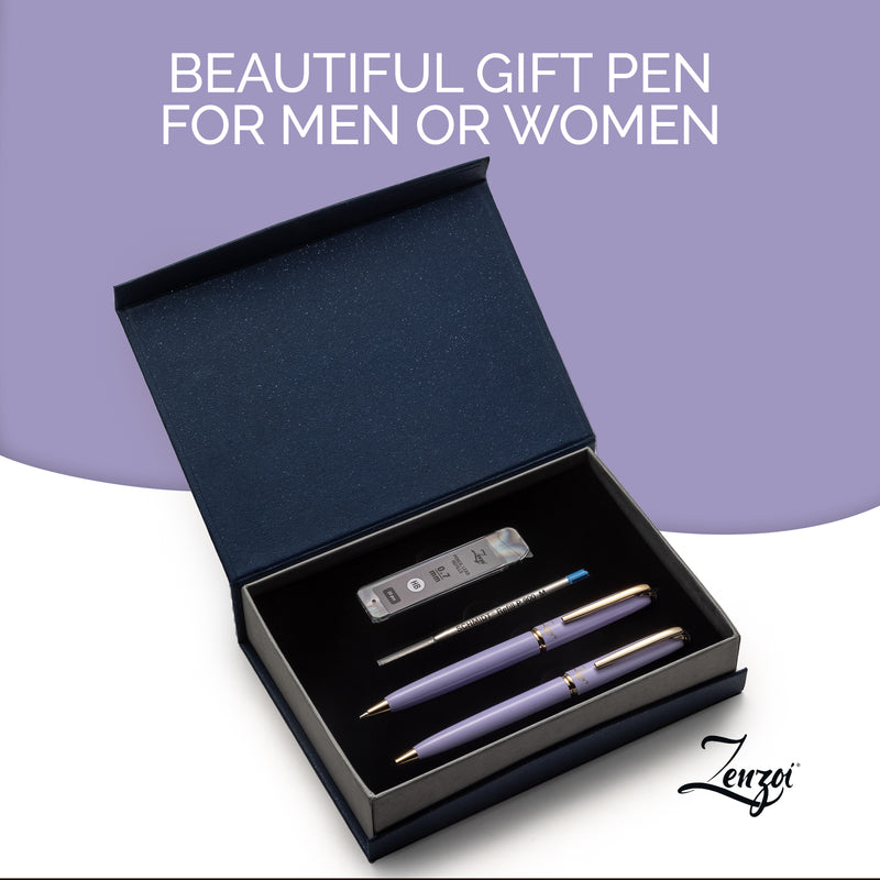 Lavender Pen & Mechanical Pencil Set - ZenZoi