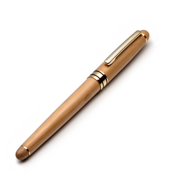 Handcrafted Bamboo Wood Fountain Pen Set with German Fine Nib and Gift Case - ZenZoi
