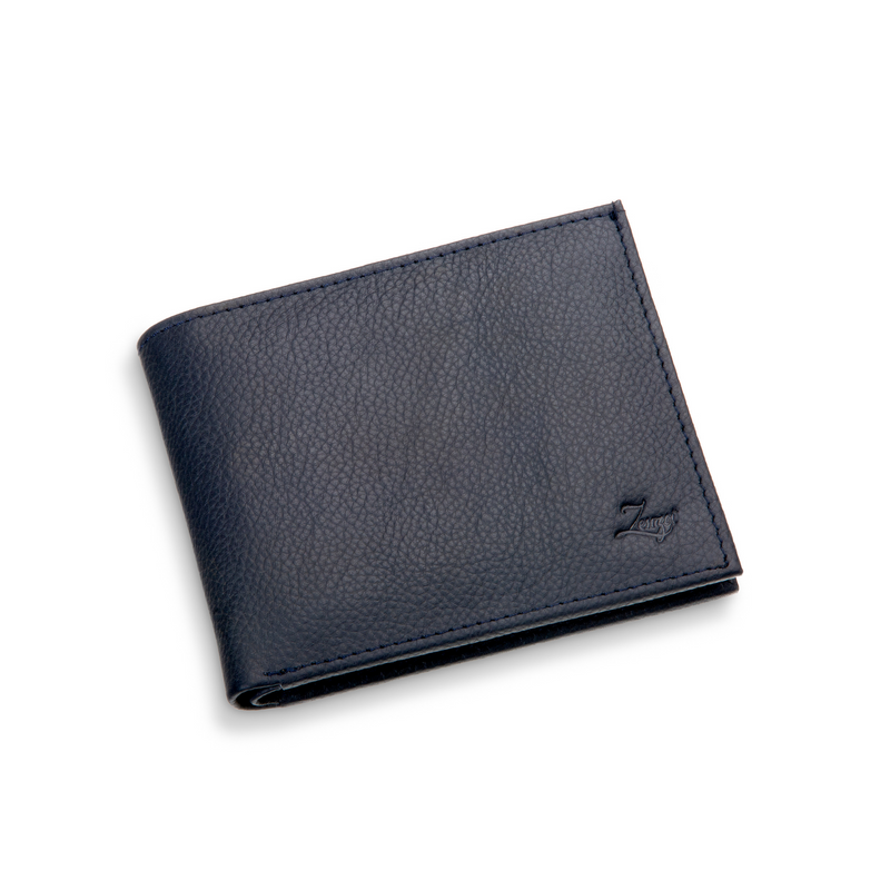 Black Pebble Grain Leather Wallet, Mens Leather Goods