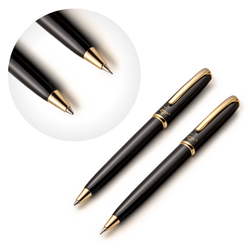 Black & Gold Pen & Mechanical Pencil Set - ZenZoi