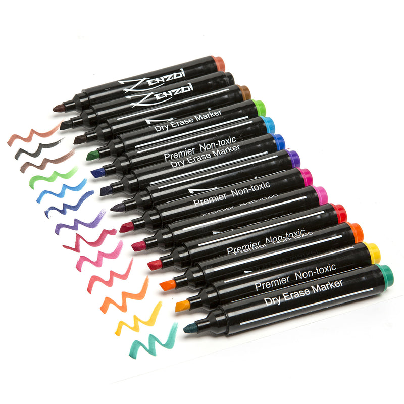 ZenZoi RNAB09SQWVLXZ dry erase markers for kids whiteboard erasable marker  pens set fine tip point - eco pen pack with 13 unique, bright colors 