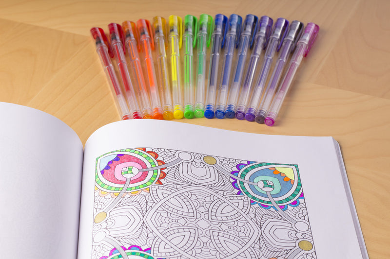 Premium Quality - Glitter Gel Pens for Adult Coloring Books