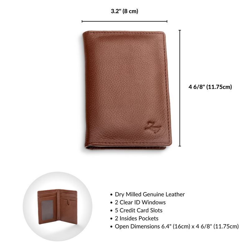 Bi Fold Men Leather Wallet, 5 Pocket