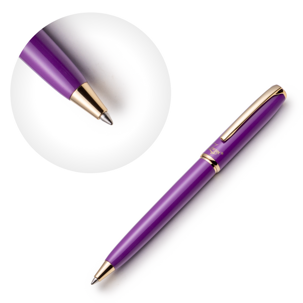 Purple Ballpoint Pen Set with Ink Schmidt Refill - ZenZoi