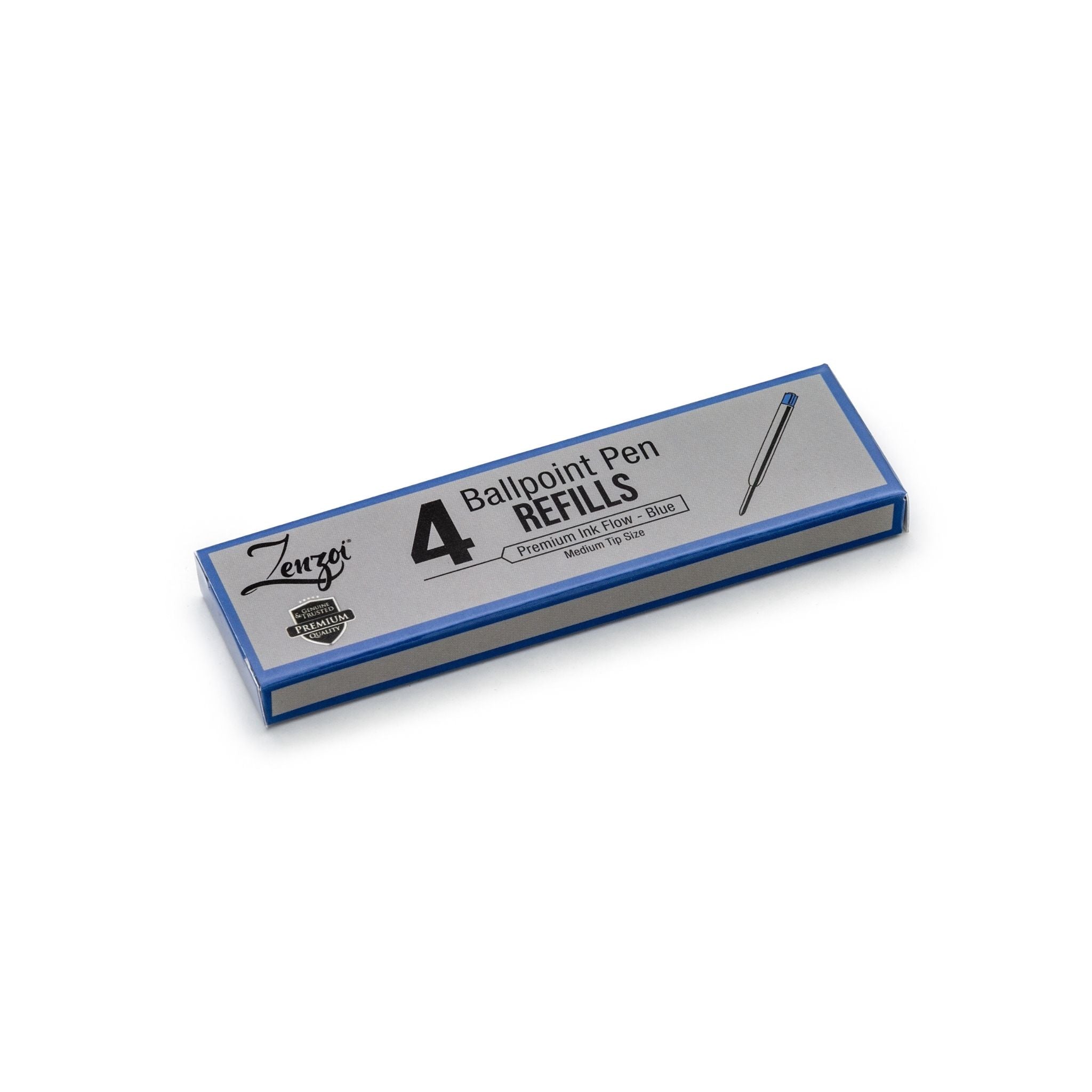 Ballpoint Blue Ink Refills - 4 Pack | ZenZoi