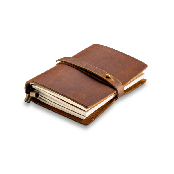 Handmade Genuine Leather Journal Notebook & Refills Paper Inserts - Small - ZenZoi