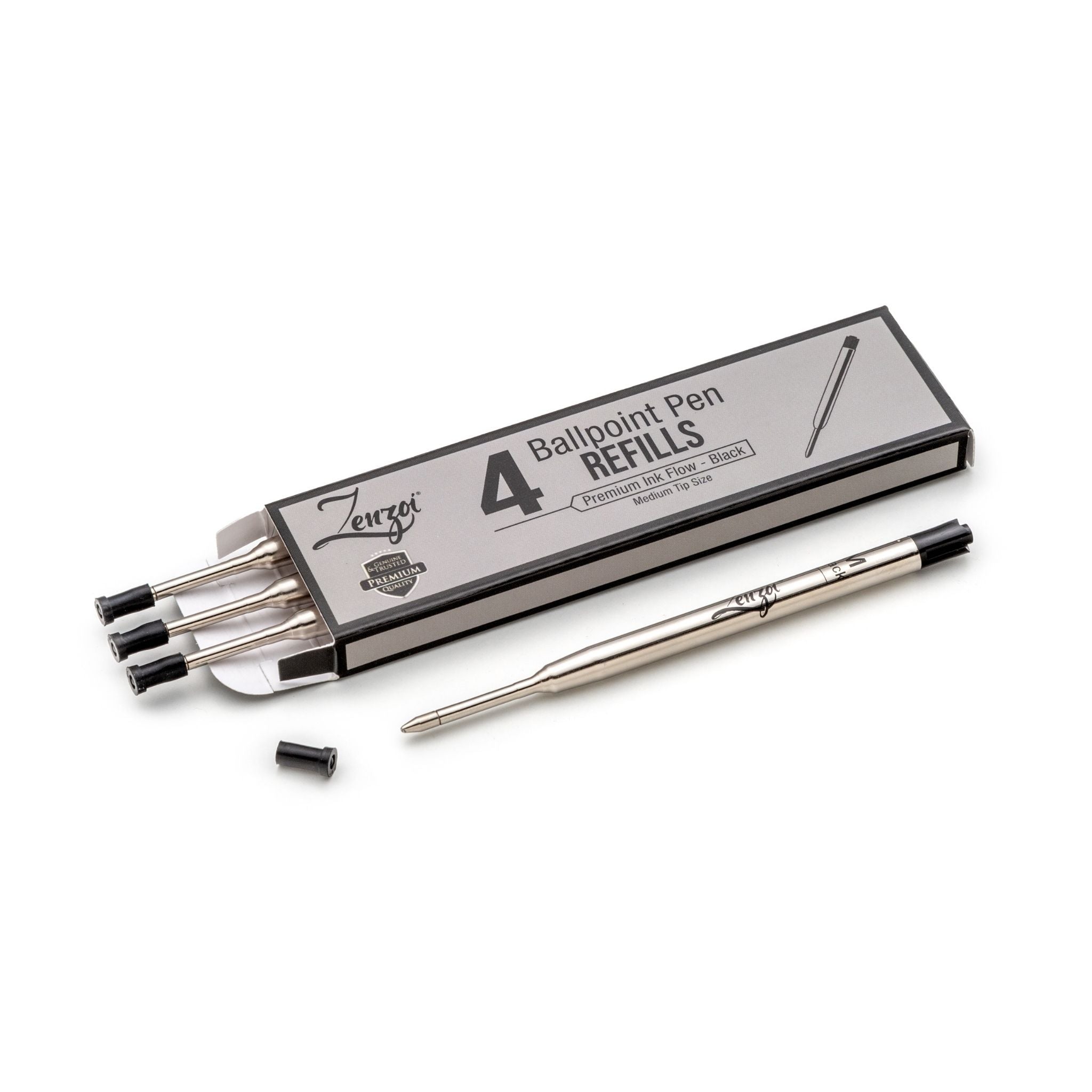 Ballpoint Black Ink Refills 4 Pack ZenZoi