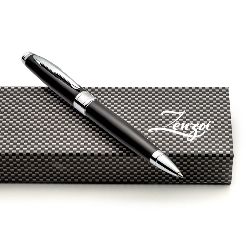 Black Ballpoint Pen Set with Ink Refills - ZenZoi