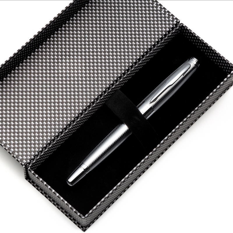 Chrome Rollerball Pen Set with Schneider Ink Refill - ZenZoi