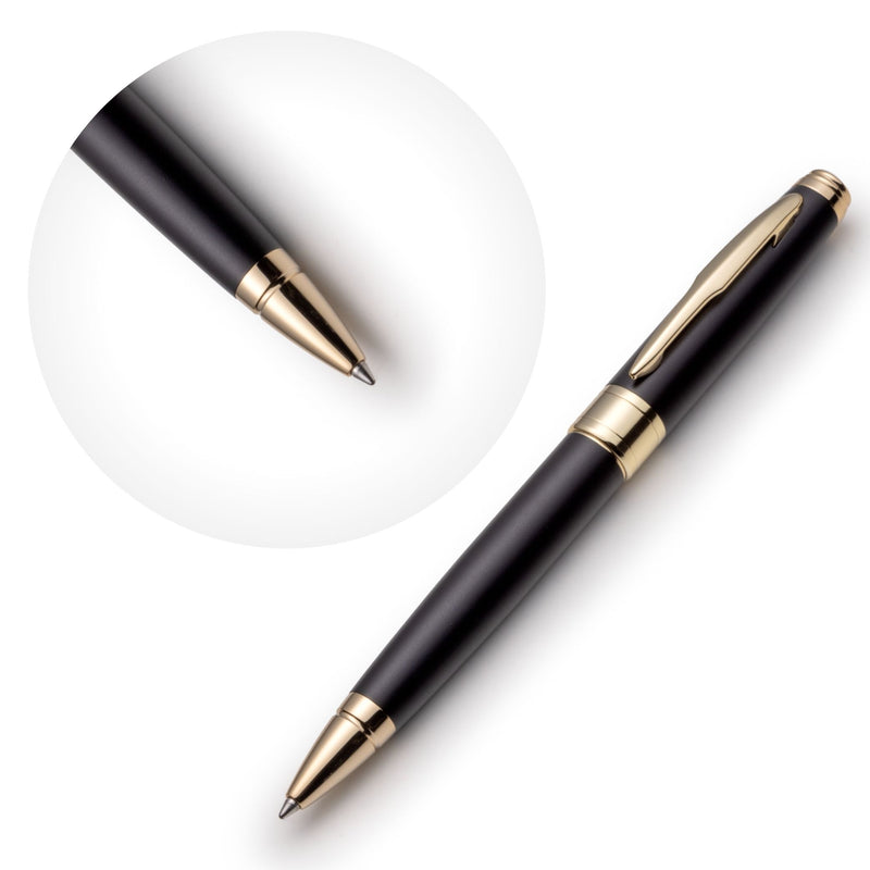 Black and Gold Ballpoint Pen with Schmidt Ink Refills - ZenZoi