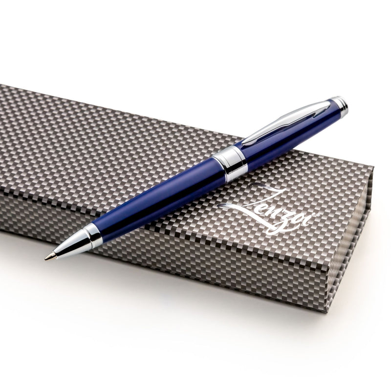 Blue Ballpoint Pen Set with Ink Refills and Gift Box - ZenZoi