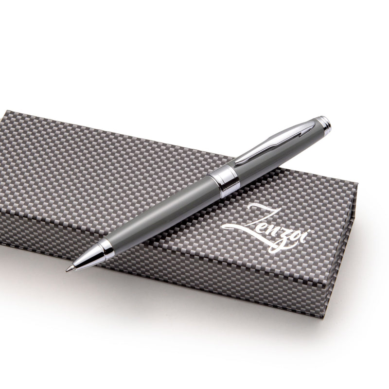 Gray Ballpoint Pen Set with Schmidt Ink Refills - ZenZoi