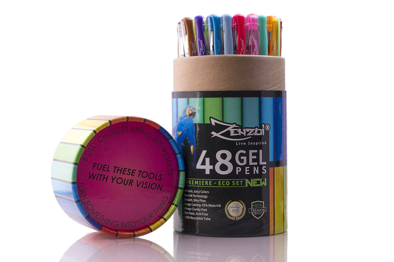 Gel Ink Pens Set For Coloring, Sketching, Drawing - 48 Gorgeous Colors