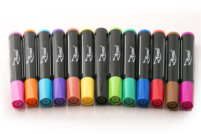 School Smart Dry Erase Pen Style Marker, Fine Tip, Assorted Colors, Set of 24