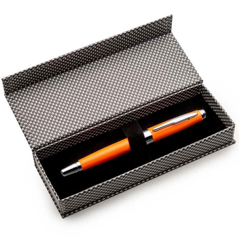 Orange Fountain Pen Set with Schmidt Fine Nib - ZenZoi