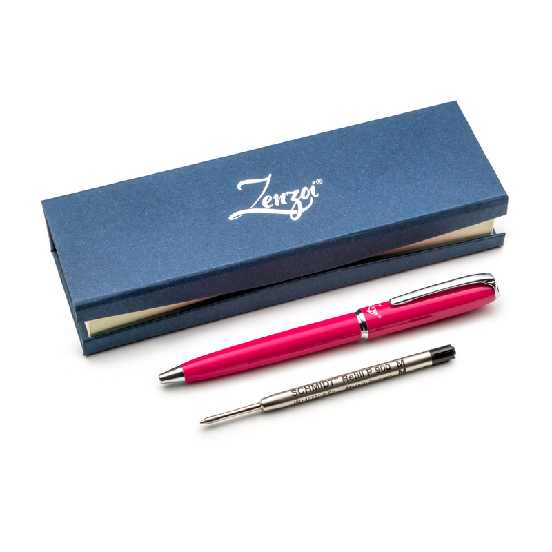 Pink Ballpoint Pen Set with Ink Schmidt Refill - ZenZoi