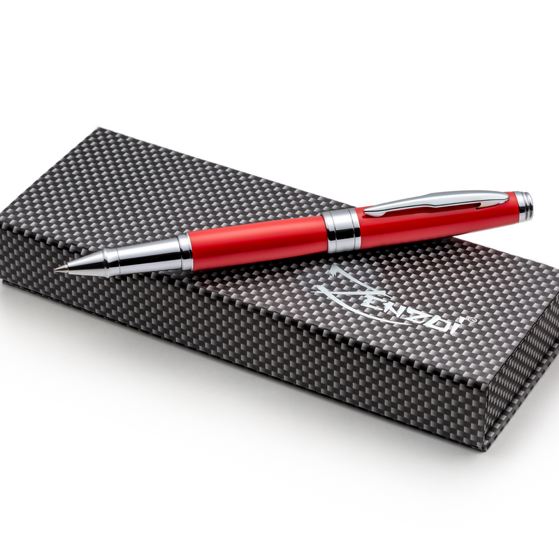 Red Rollerball Pen Set with Schneider Ink Refill - ZenZoi