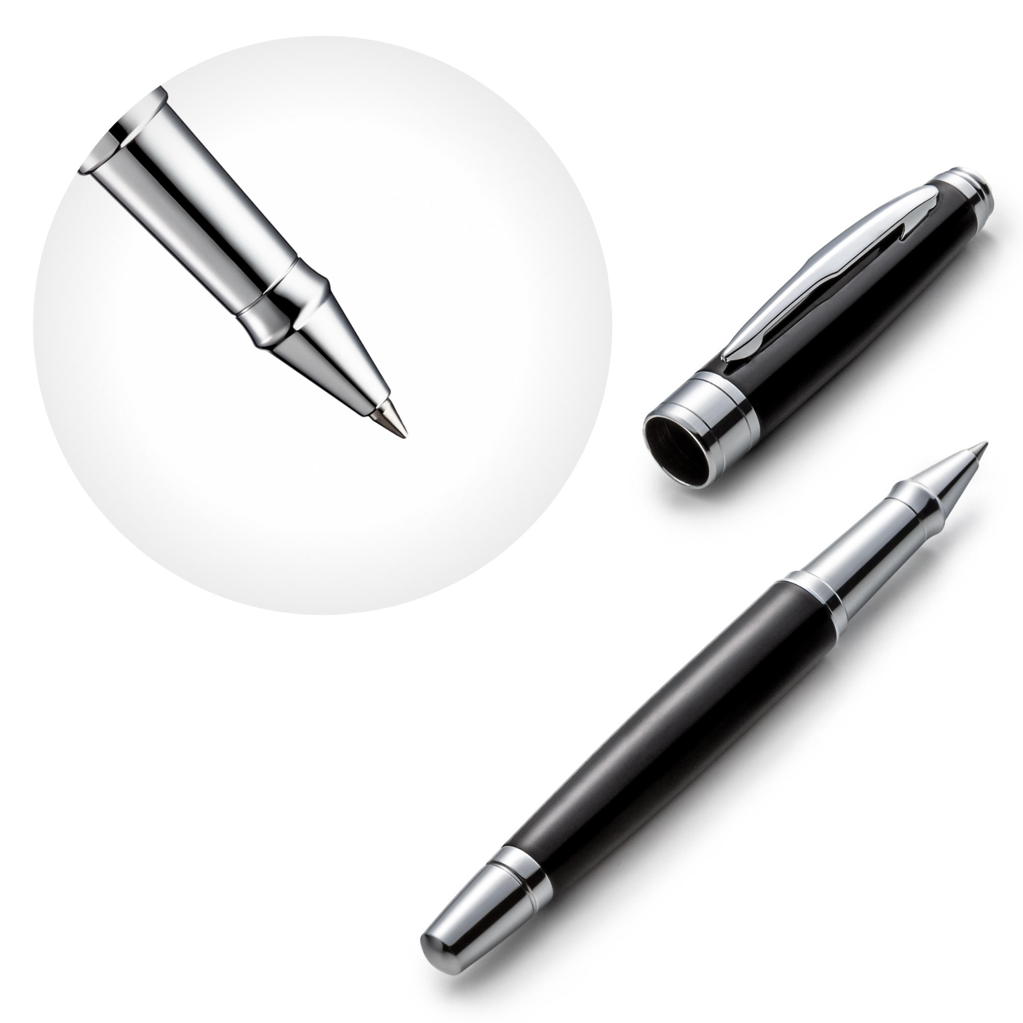 Black Rollerball Pen Set with Schneider Ink Refill ZenZoi