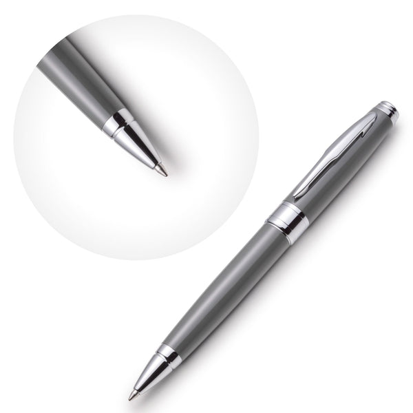 Gray Ballpoint Pen Set with Schmidt Ink Refills - ZenZoi