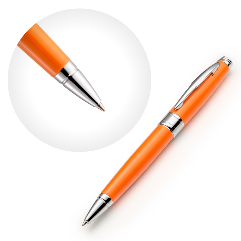 Orange Ballpoint Pen Set with Ink Refills - ZenZoi