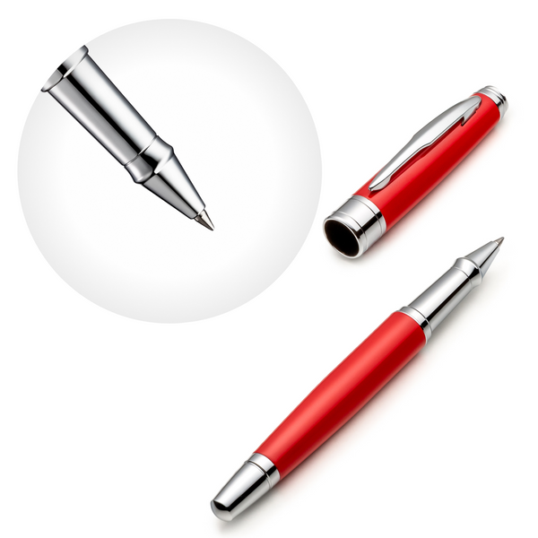 Red Rollerball Pen Set with Schneider Ink Refill - ZenZoi