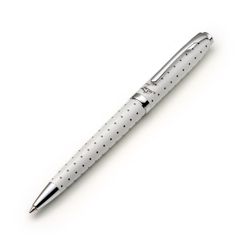 White Ink Ballpoint White & Black Polka Dotted Ballpoint Pen Set with Ink Schmidt Refill ...